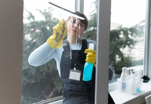 Nettoyage de vitres intérieures et extérieures au Clerjus